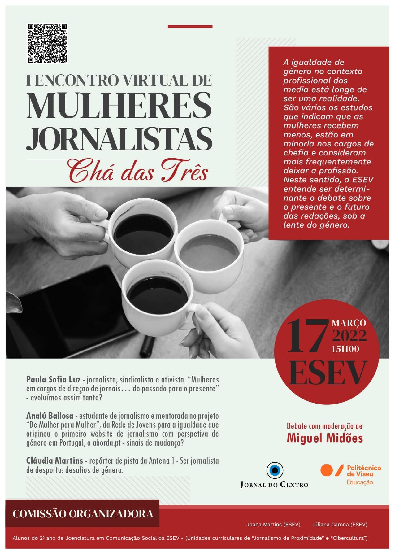 Chá das Três sobre igualdade de género no jornalismo